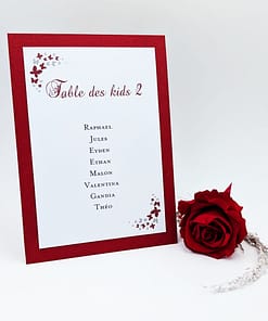 Cartes pour plan de tables papillon