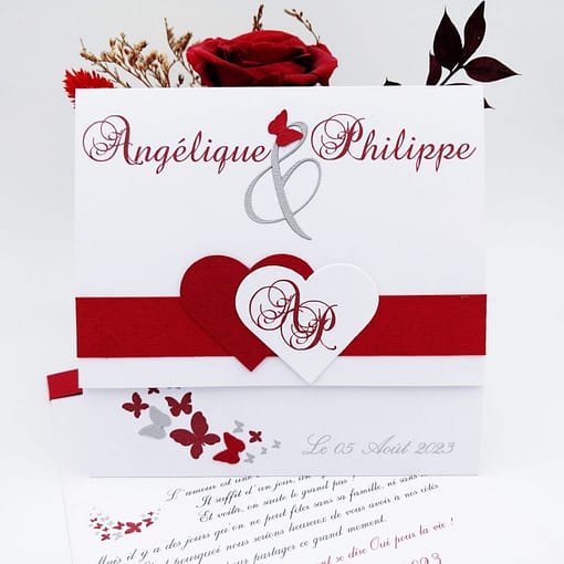 Faire part de mariage Laura - Gamme Papillon
