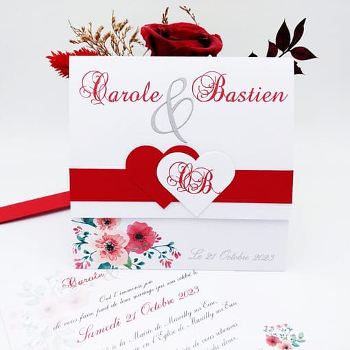 Faire-part mariage champêtre Carole - Présentation