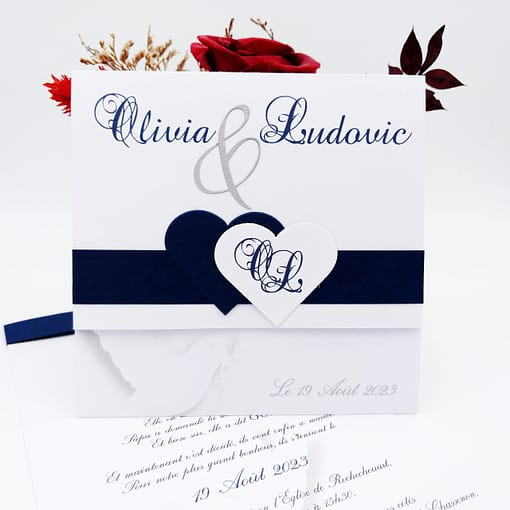 Faire-part Olivia - Gamme Colombe - Présentation extérieure