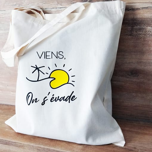 Tote bag personnalisé évasion - Présentation générale