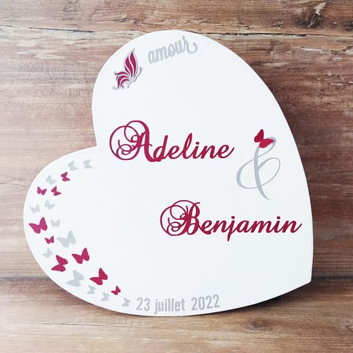 Lot Urne et livre d'or mariage papillons - présentation de l'urne