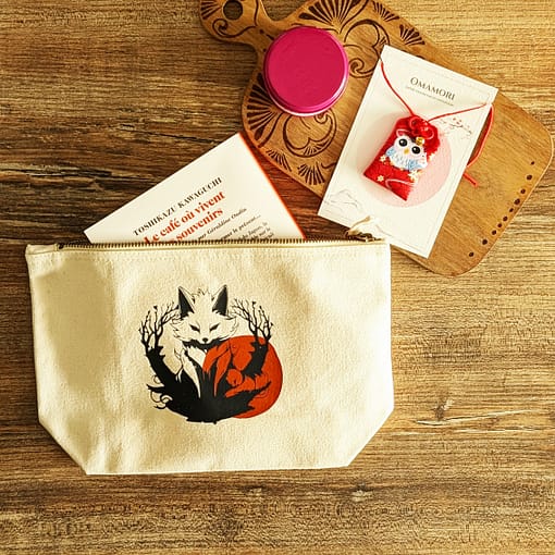 Coffret Kitsune Equilibre - Trousse de toilette, Bougie, Omamori, Tote bag
