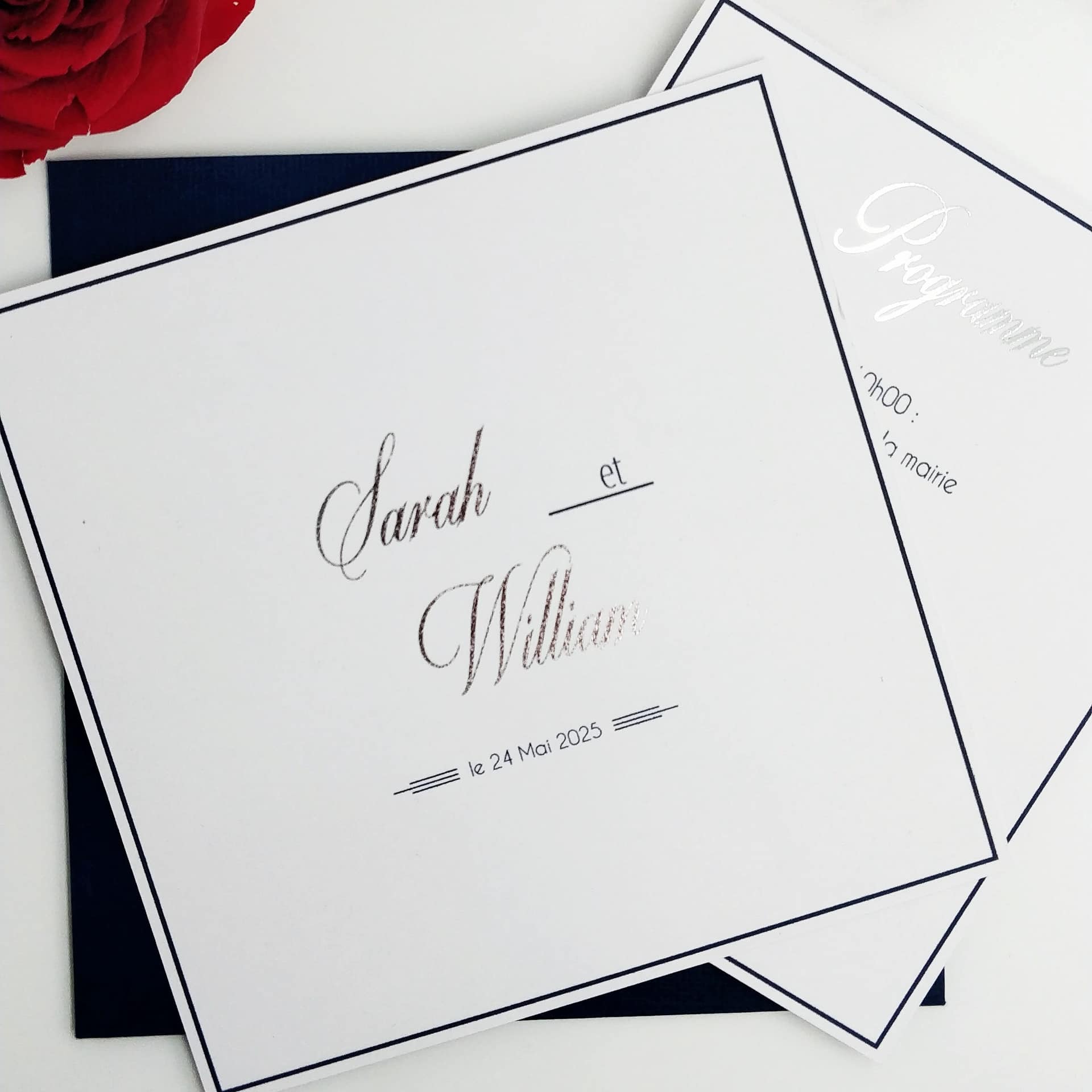 Présentation intérieur du Faire-part de Mariage Moderne